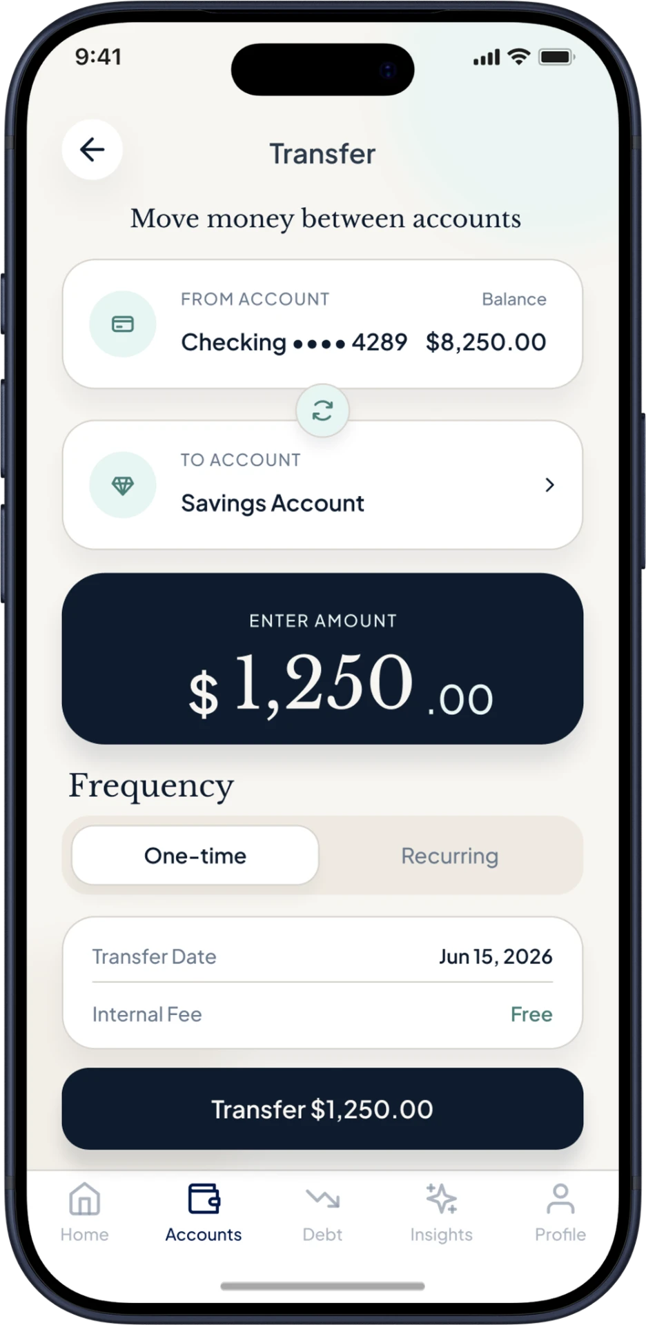 Clarity transfer screen