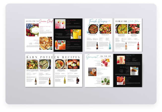 Recipe layouts editorial collection
