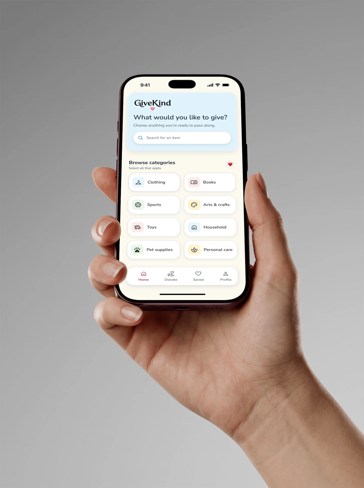 Mobile · Category discovery mockup