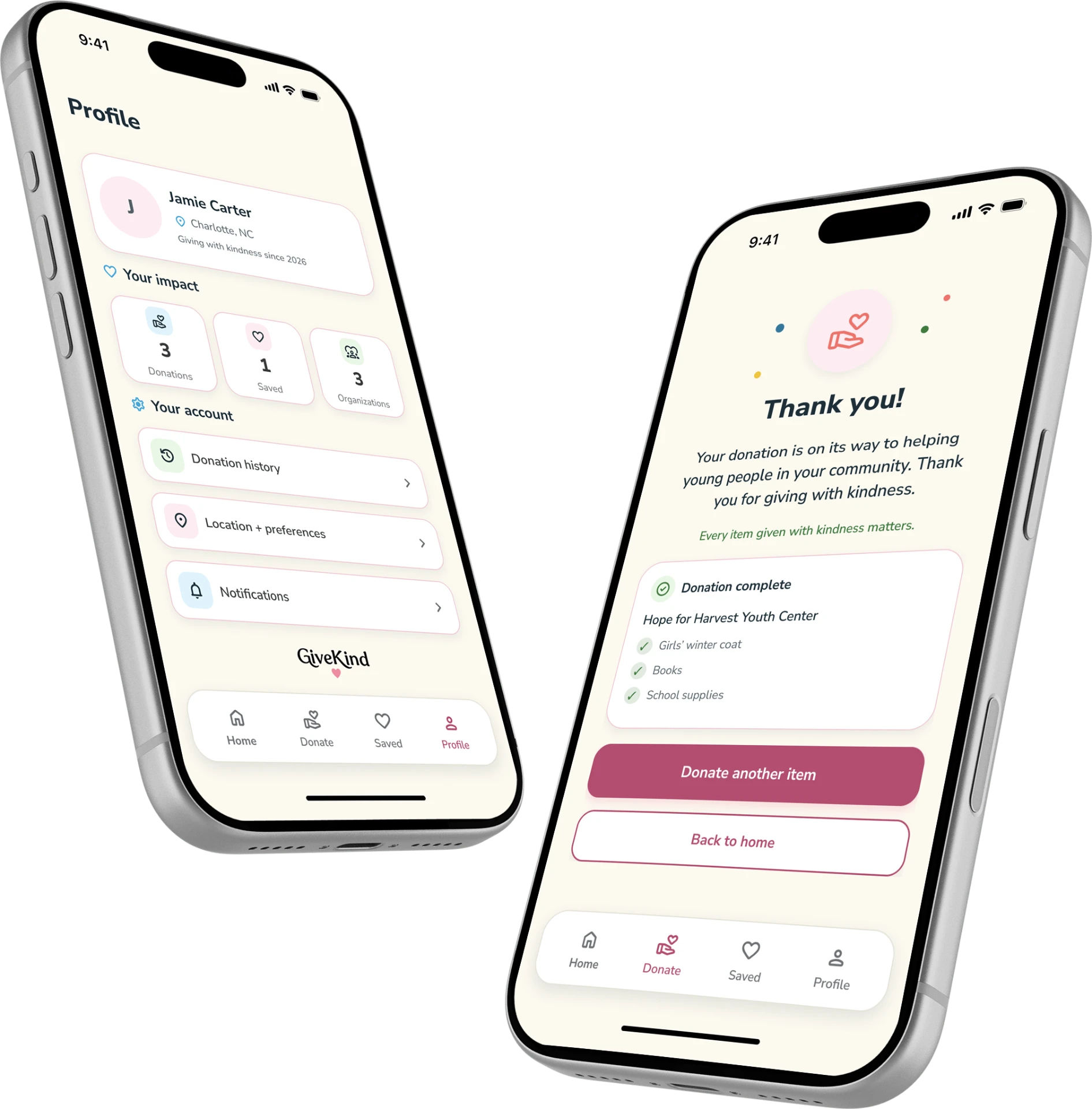 Completion · Impact profile and thank-you